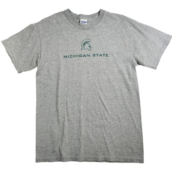 Gildan Michigan State Spartans grey T-Shirt, size Medium - Picture 1 of 5